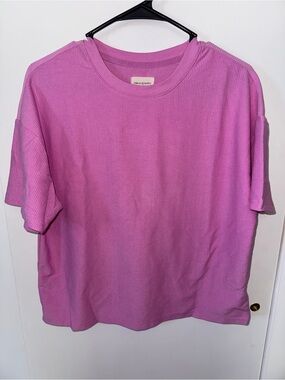 Thread & Supply Pink Short Sleeve Ribbed Tee
